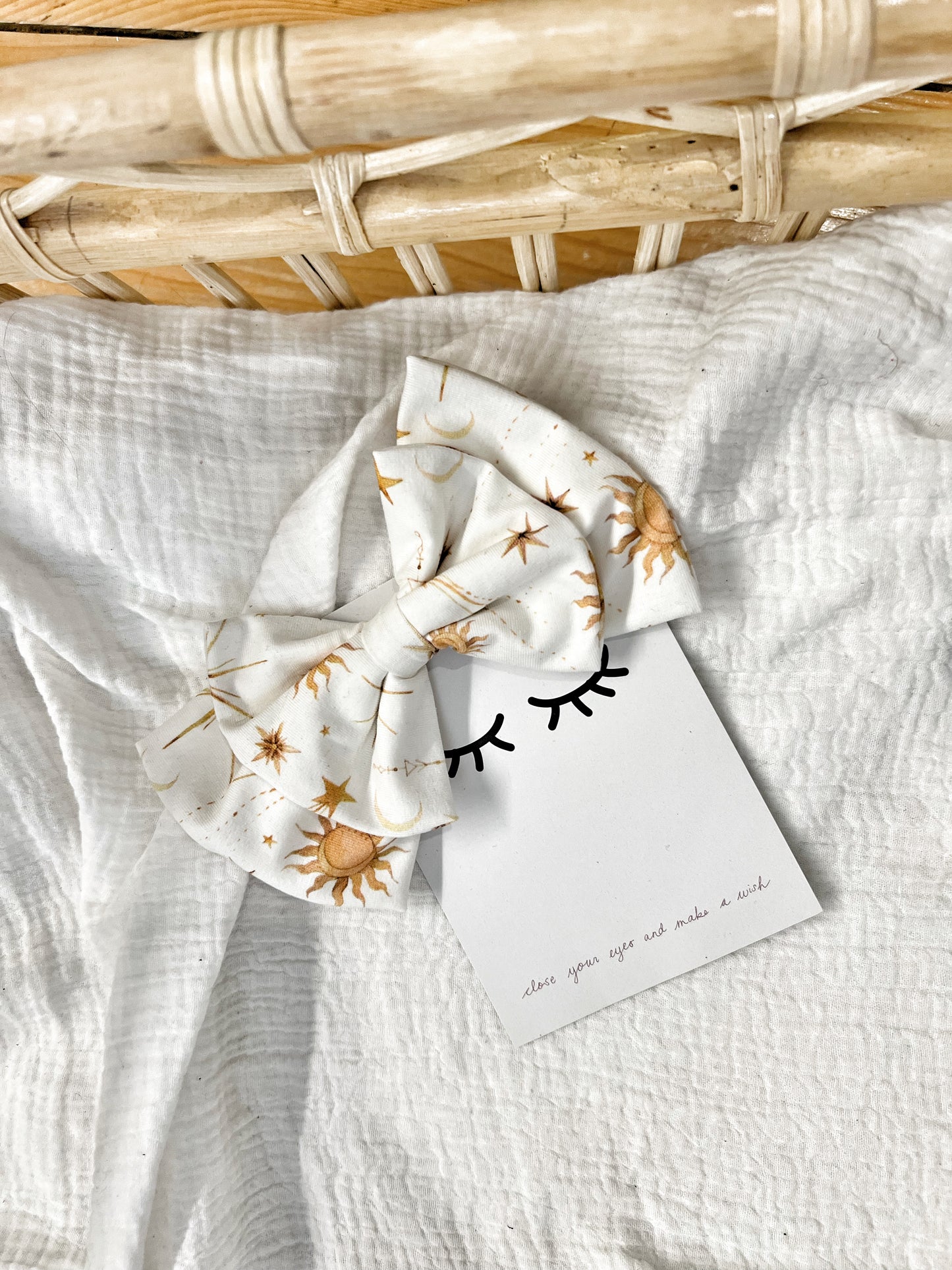 Sofortverkauf Double Bow Hair Clip Sun & Stars