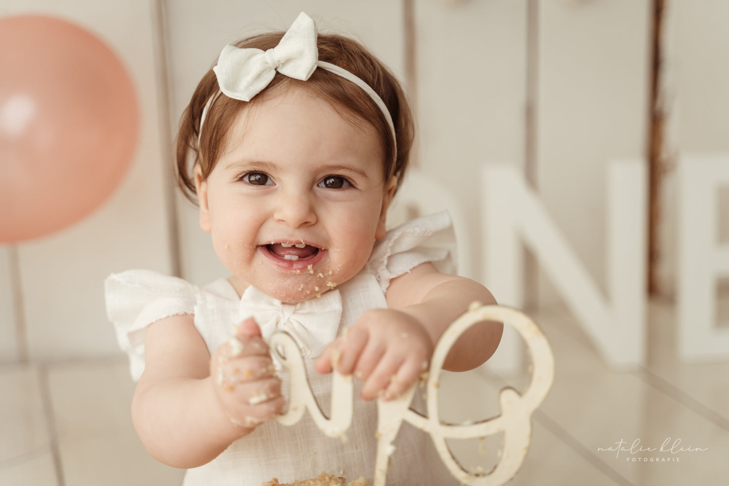 Sofortverkauf One Size Bow Hair Band Cream Linen