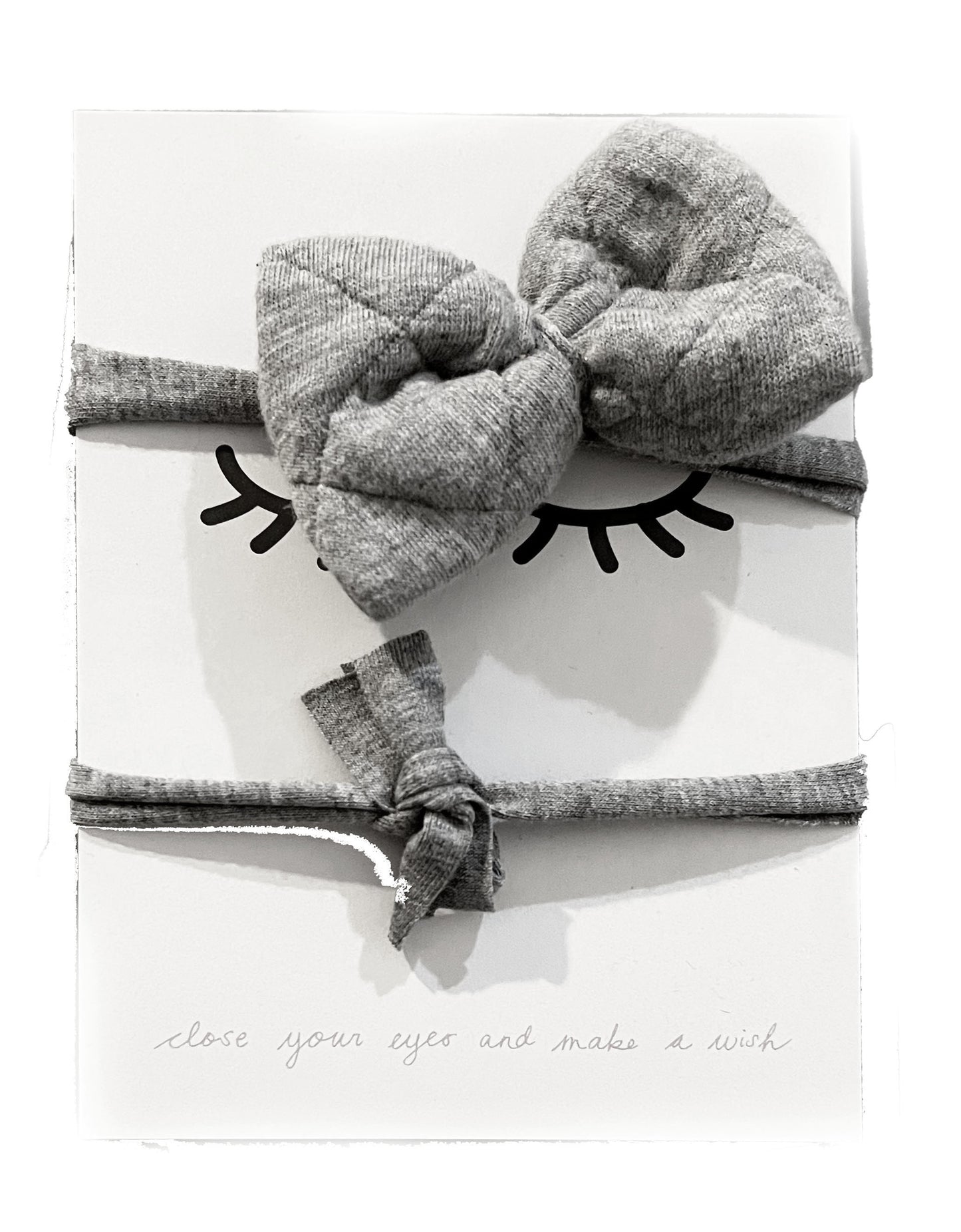 Sofortverkauf One Size Bow Hair Band Winter Jacquard Grey Melange