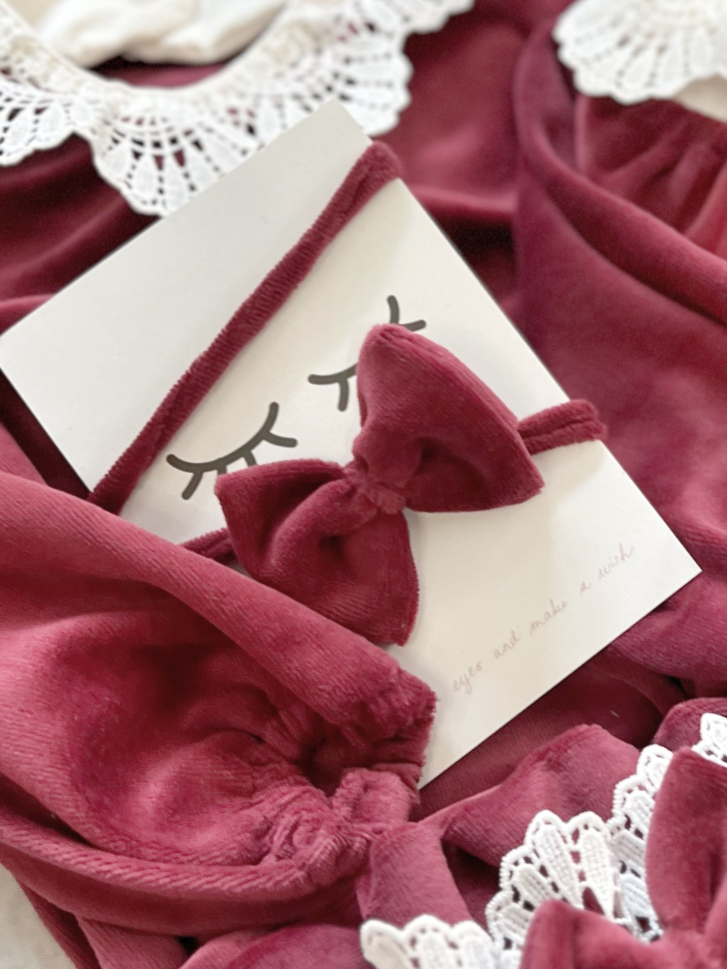 Sofortverkauf One Size Bow Hair Band Red Velvet