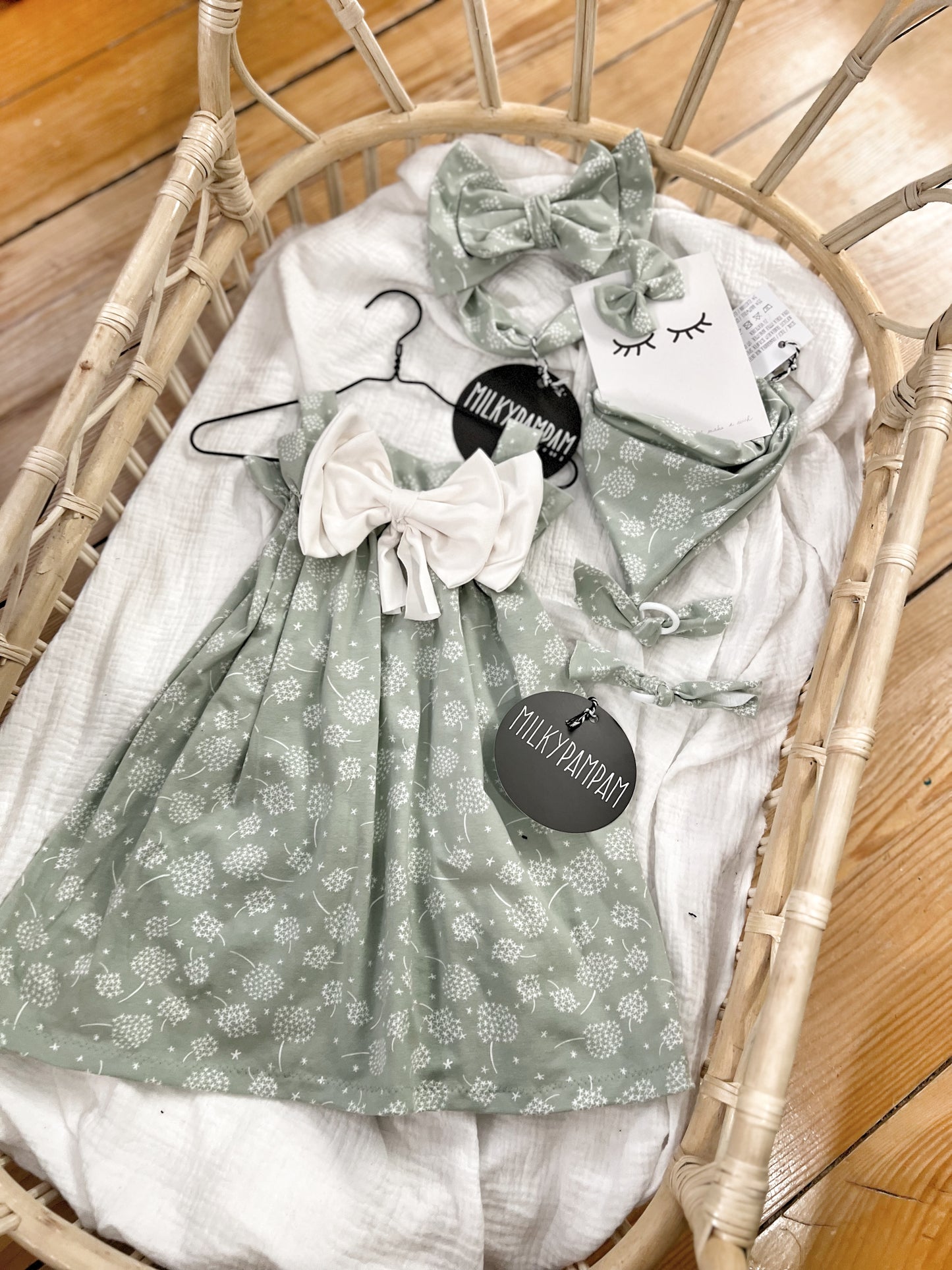 Size 1 : 68/74cm Sofortverkauf Paperbag Dress Pusteblume