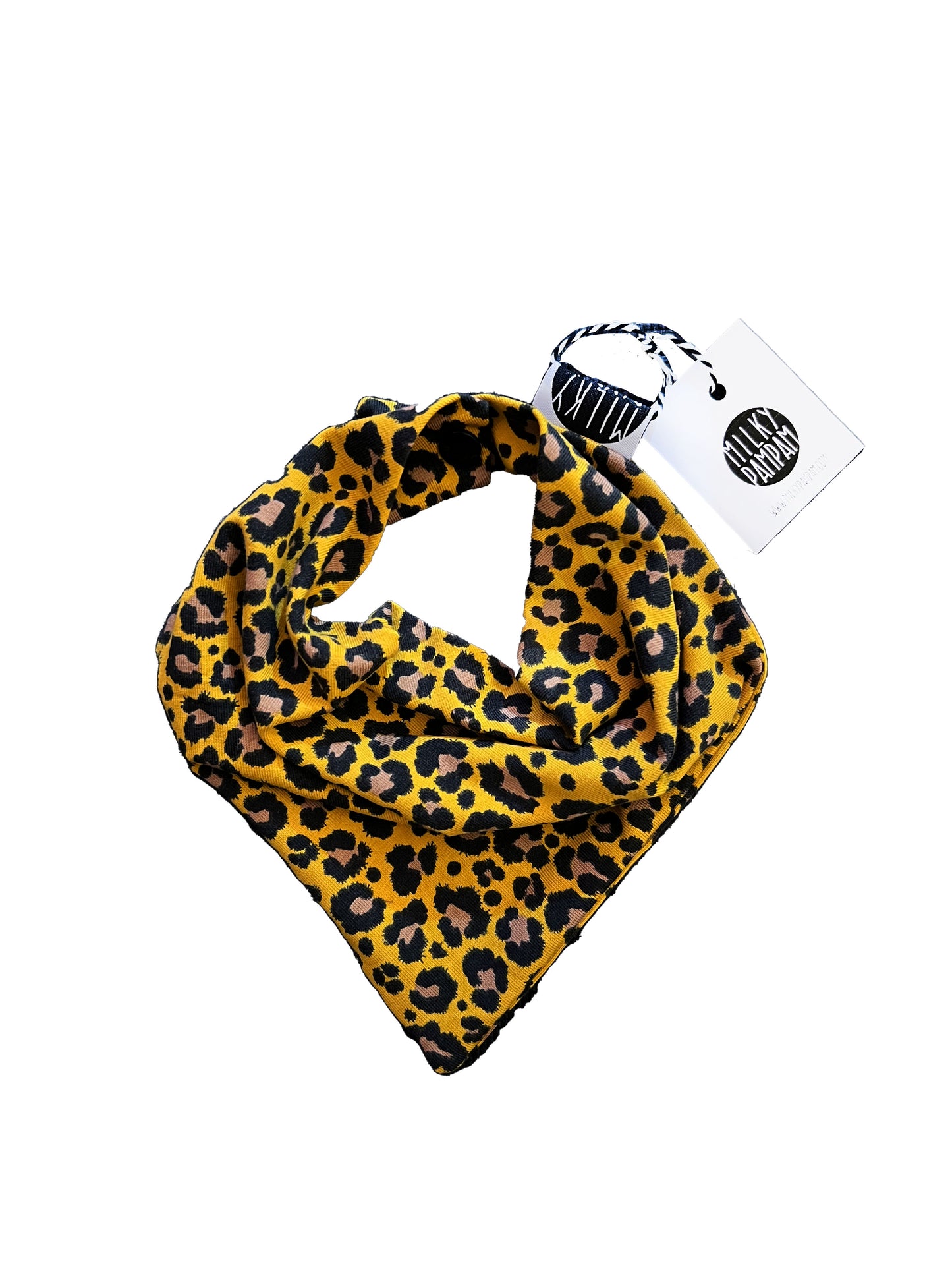 Sofortverkauf Simple Bib Halstuch Leopard Mustard
