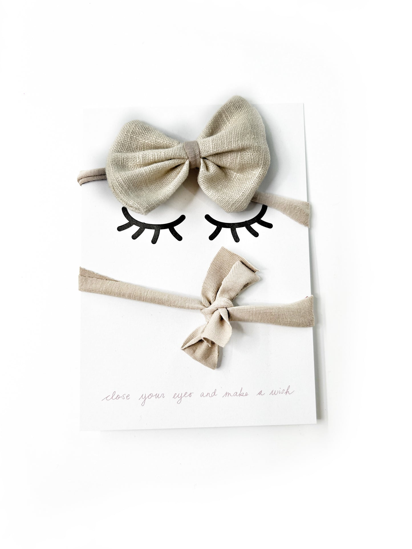 Sofortverkauf One Size Bow Hair Band Sand Linen