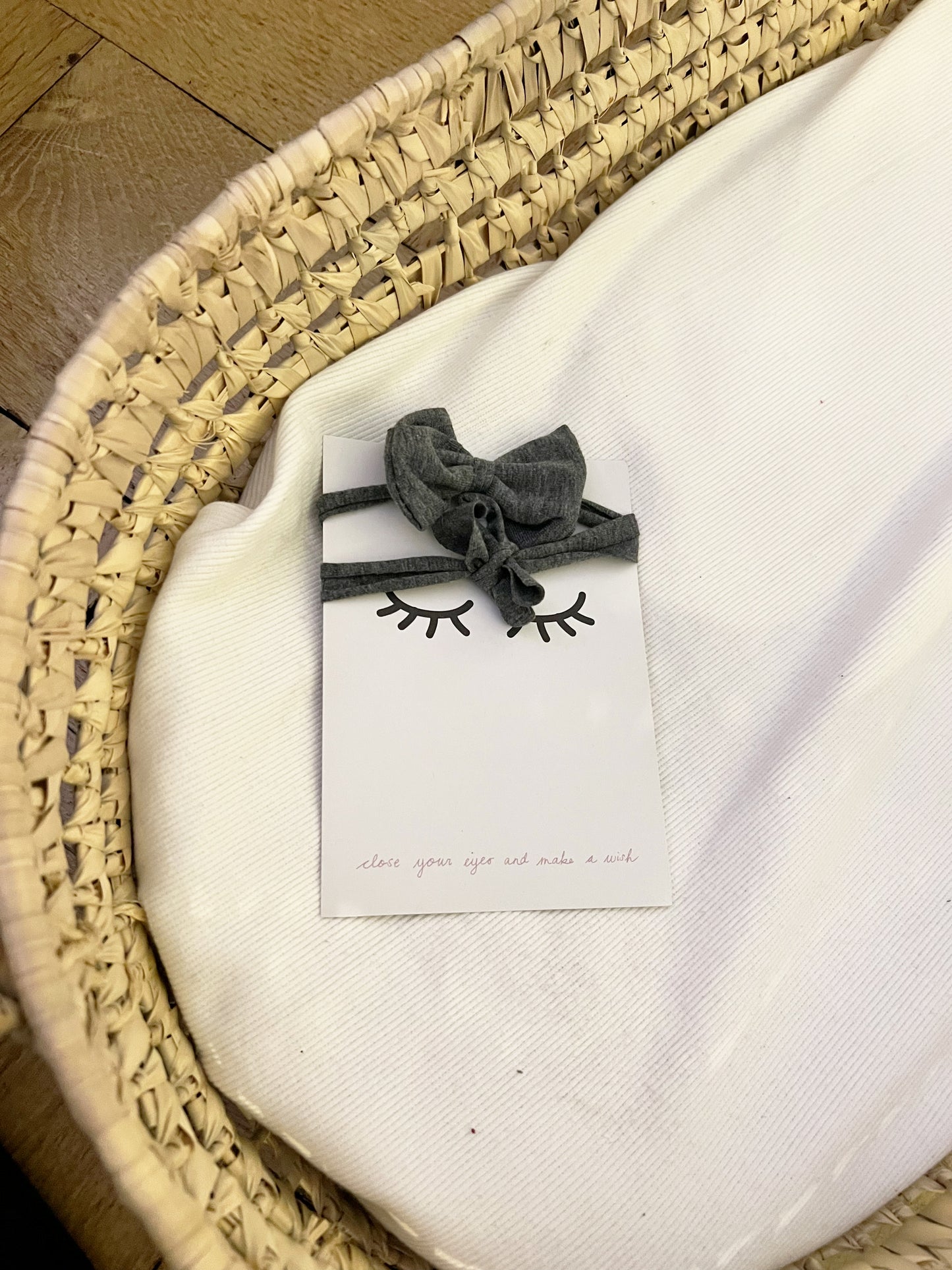 One Size Bow Hair Band Anthracite Melange