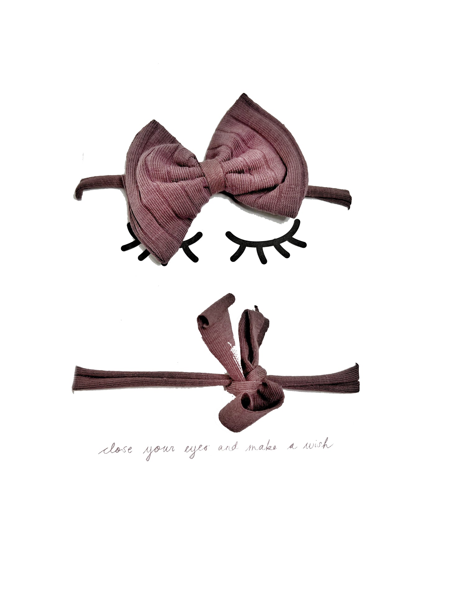 One Size Bow Hair Band Mauve