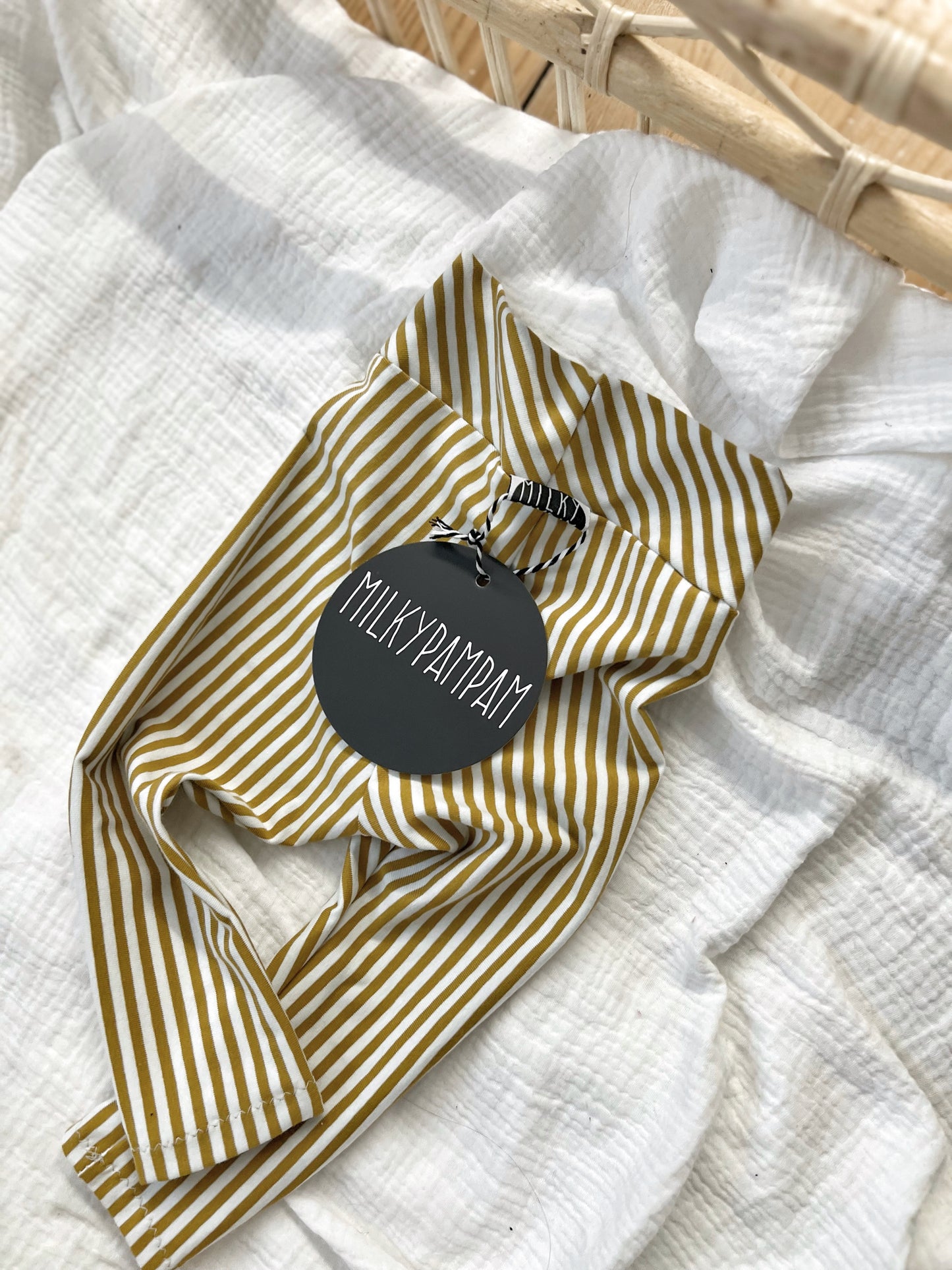 Size 1 : 68/74cm Sofortverkauf Leggings Mustard Stripes