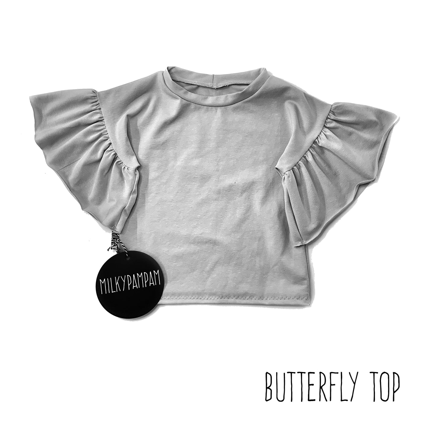 Long Sleeve Shirt, Balloon & Butterfly Top Eucalyptus