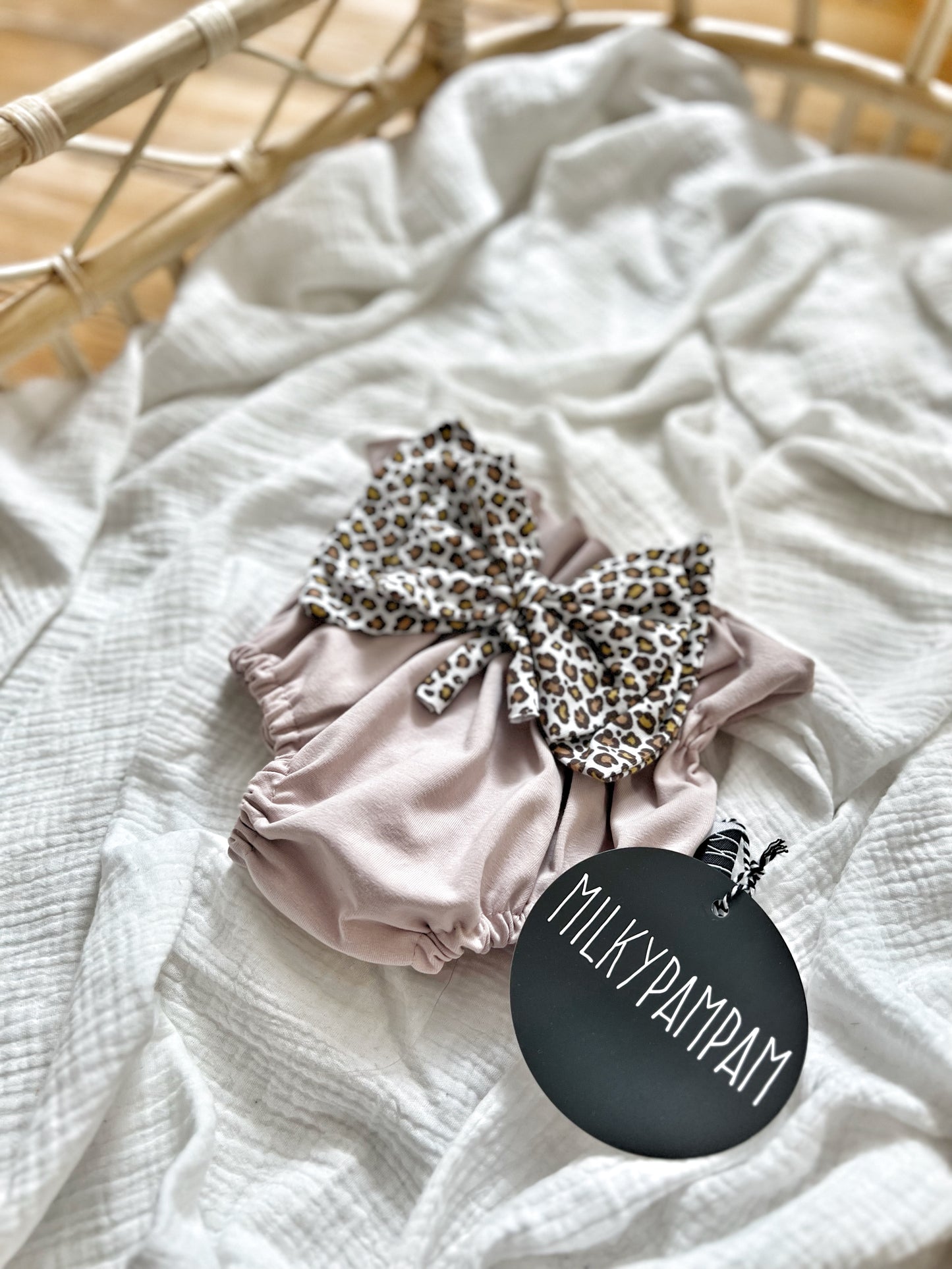 Paperbag Bloomers Nude + Baby Leopard
