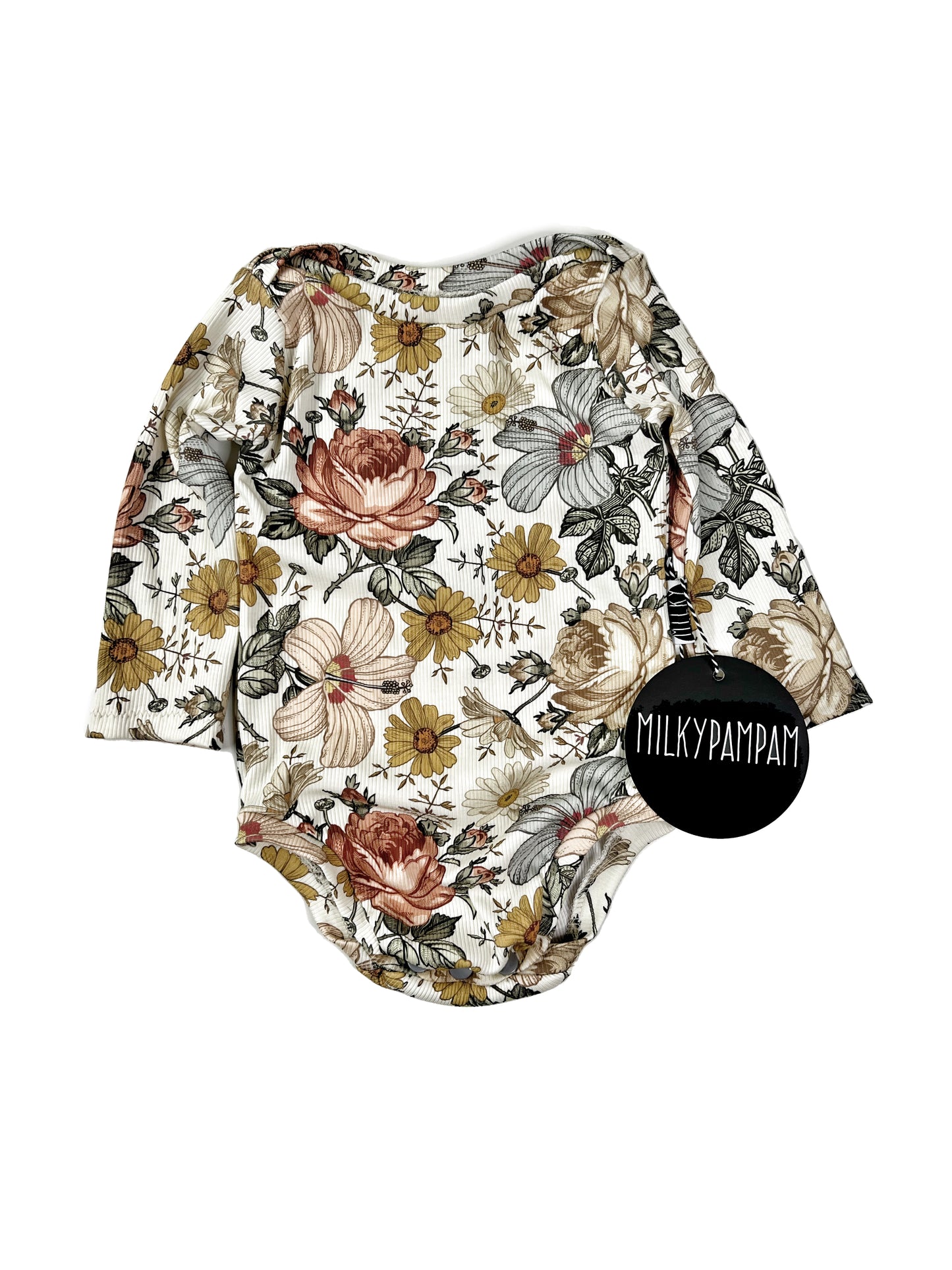 Long Sleeve Shirt & Body Rib Vintage Flowers