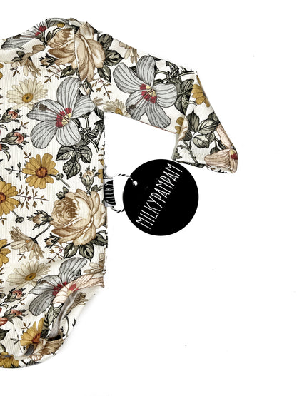 Long Sleeve Shirt & Body Rib Vintage Flowers