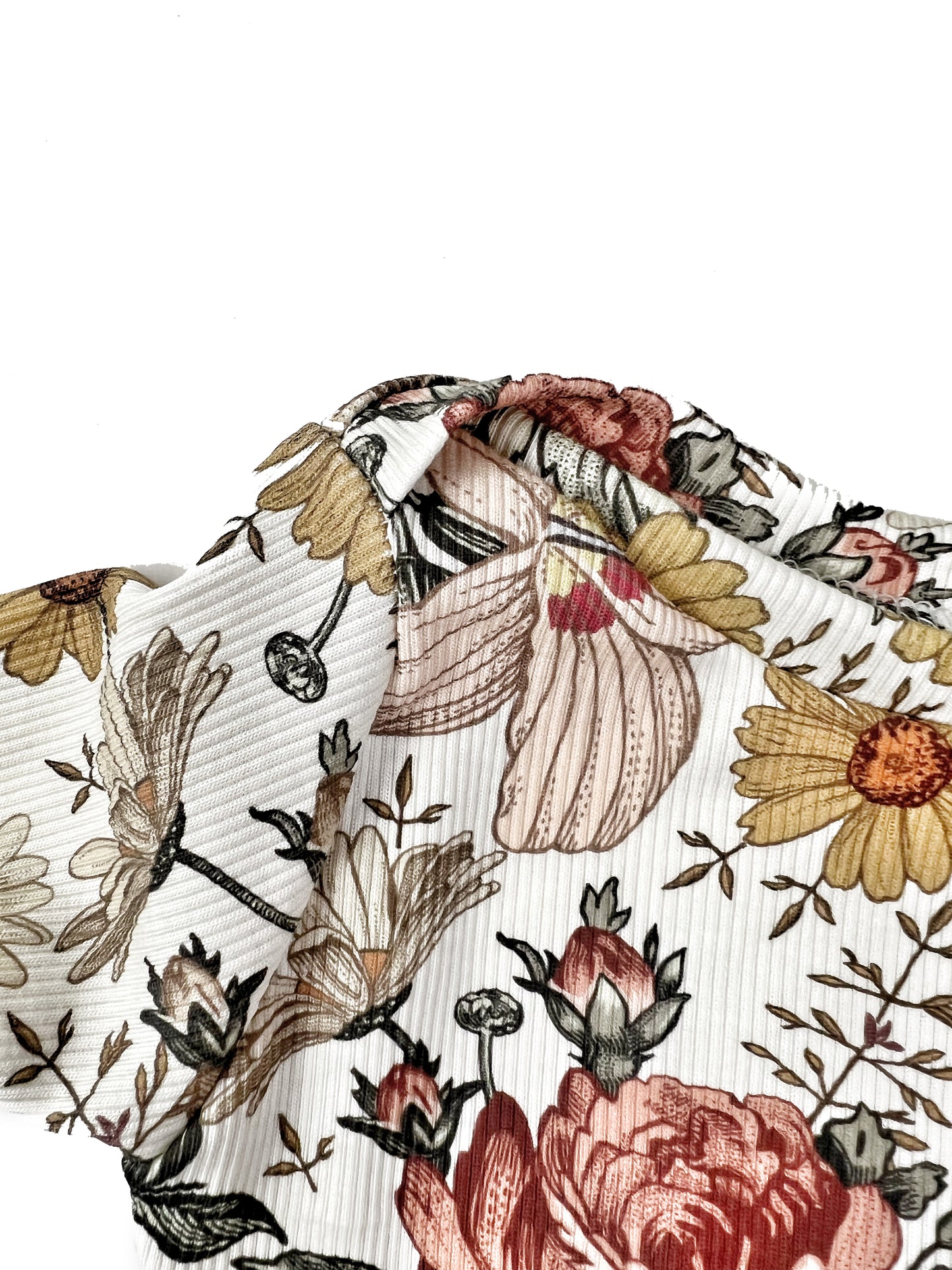 Long Sleeve Shirt & Body Rib Vintage Flowers