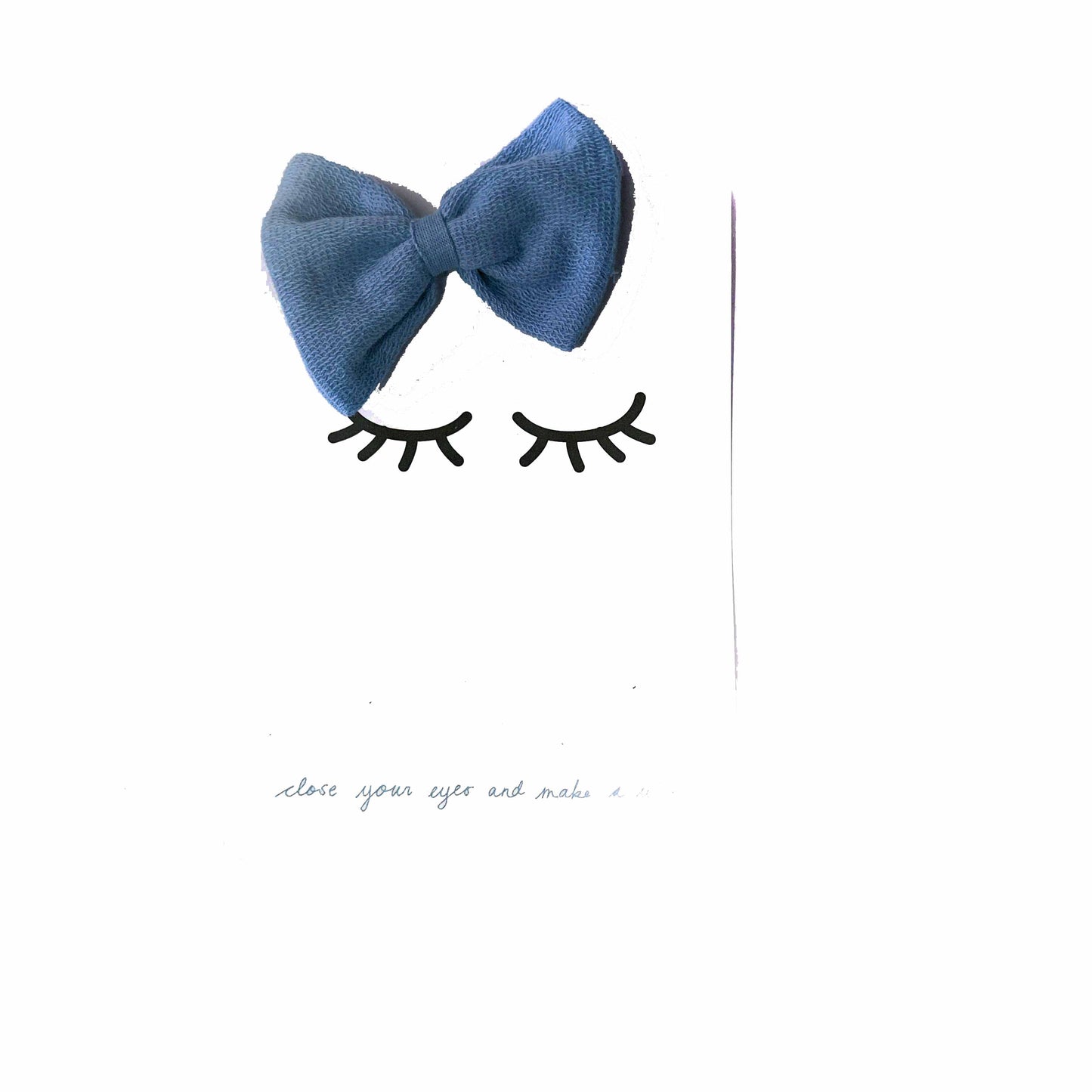 Sofortverkauf  Bow Hair Clip  Blue French Terry