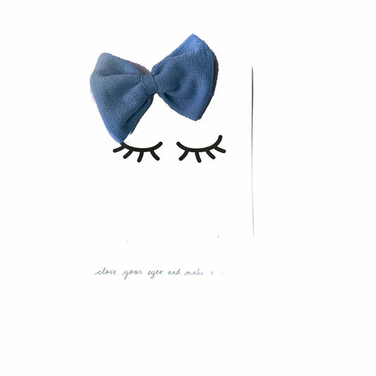 Sofortverkauf  Bow Hair Clip  Blue French Terry