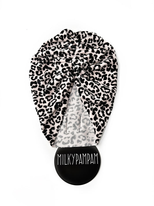 Size 0, 35-40 cm Sofortverkauf Turban Velvet Leopard Minimal