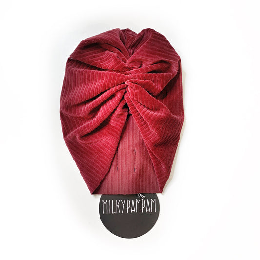 Size 1, Sofortverkauf 40-45 cm Turban Purpur Cord Minimal