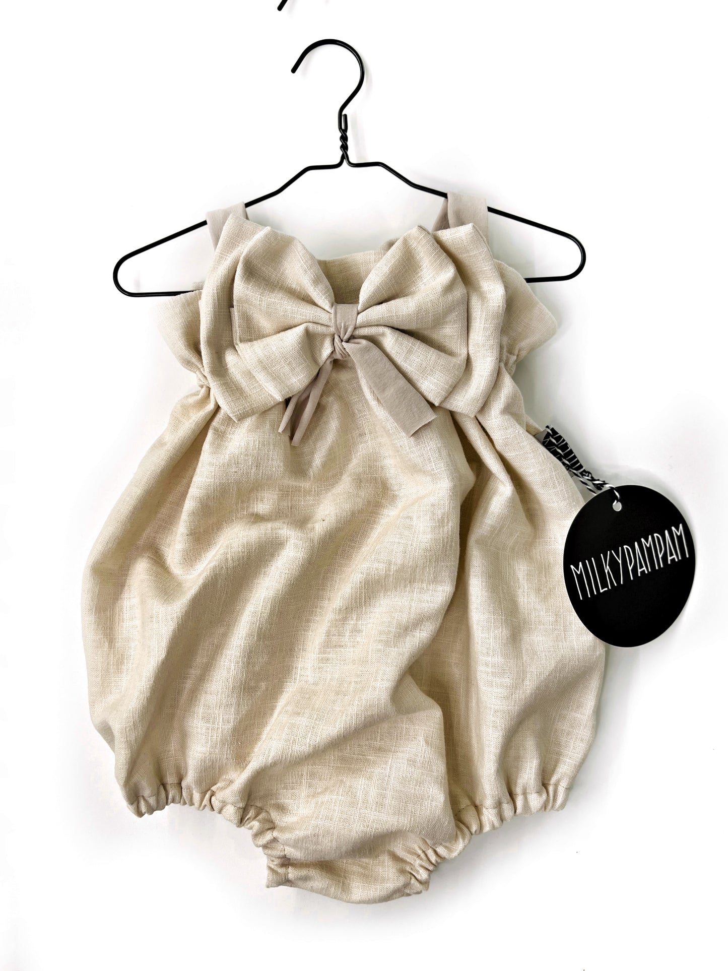 Paperbag Play Suit Sand Linen