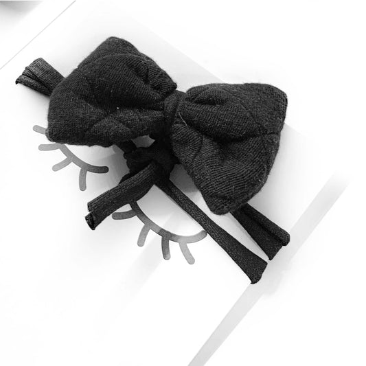 Sofortverkauf  One  Size  Bow Hair Band Winter Jacquard Black