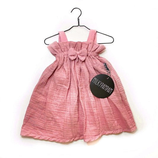 Paperbag Dress Musselin Powder Pink