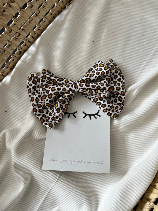 Sofortverkauf  Double Bow Hair Clip Baby Leopard