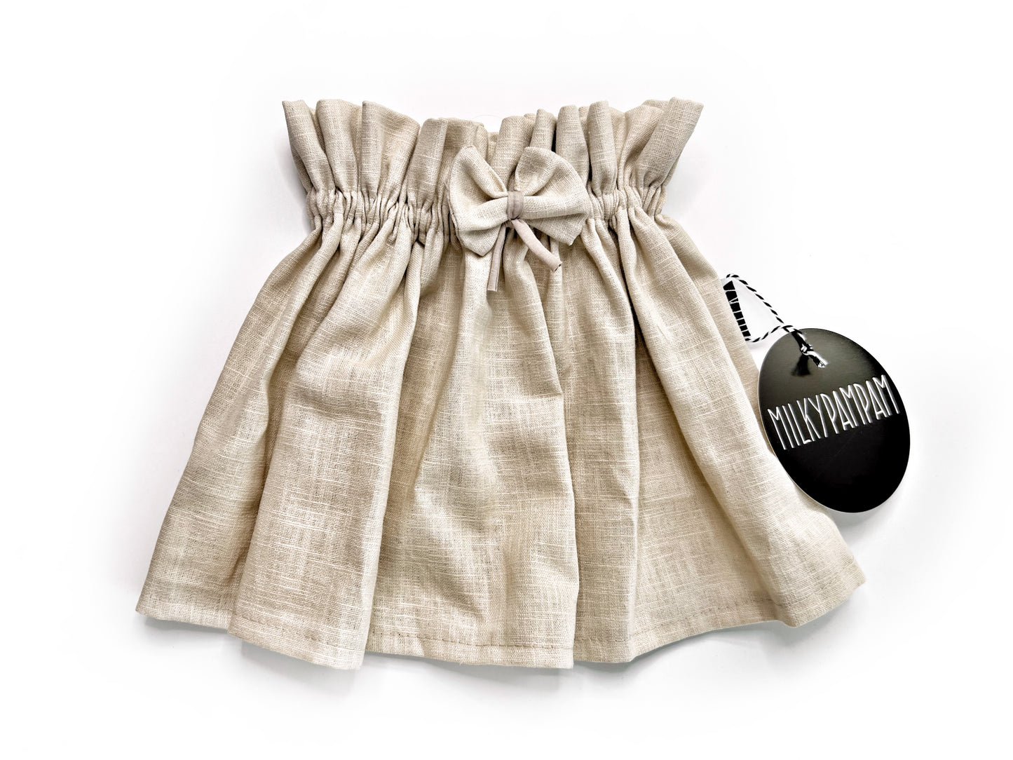 Paperbag Skirt Sand Linen