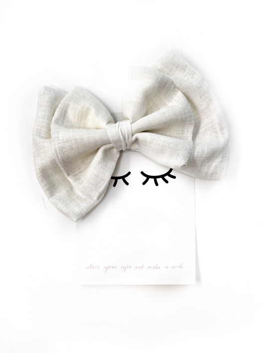 Sofortverkauf  Double Bow Hair Clip Linen Cream