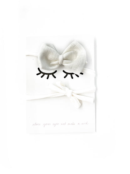 Sofortverkauf  One  Size  Bow Hair Band Cream Linen