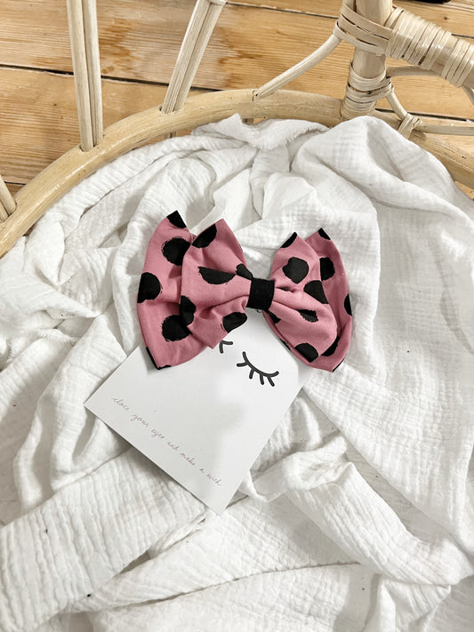 Sofortverkauf  Double Bow Hair Clip Maxi Dots Pink