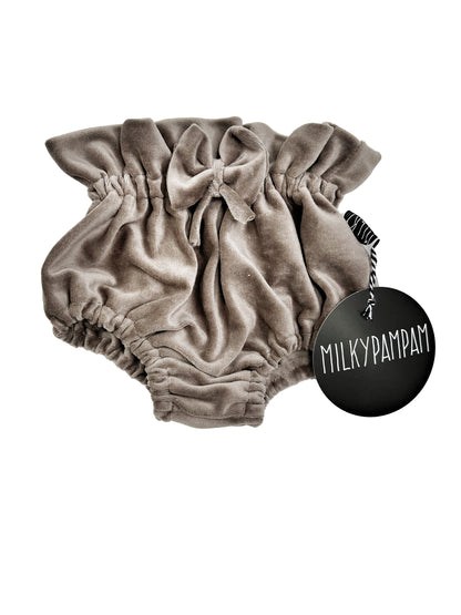 Paperbag Bloomers Taupe Velvet