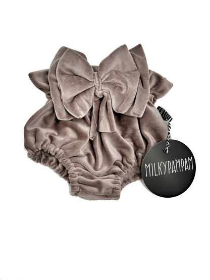 Paperbag Bloomers Taupe Velvet