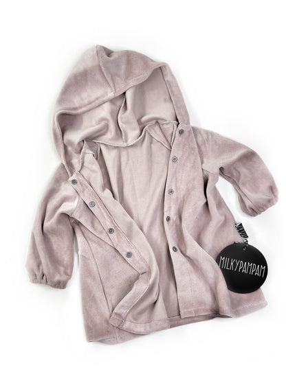 Hoodie Cardigan Nude Velvet