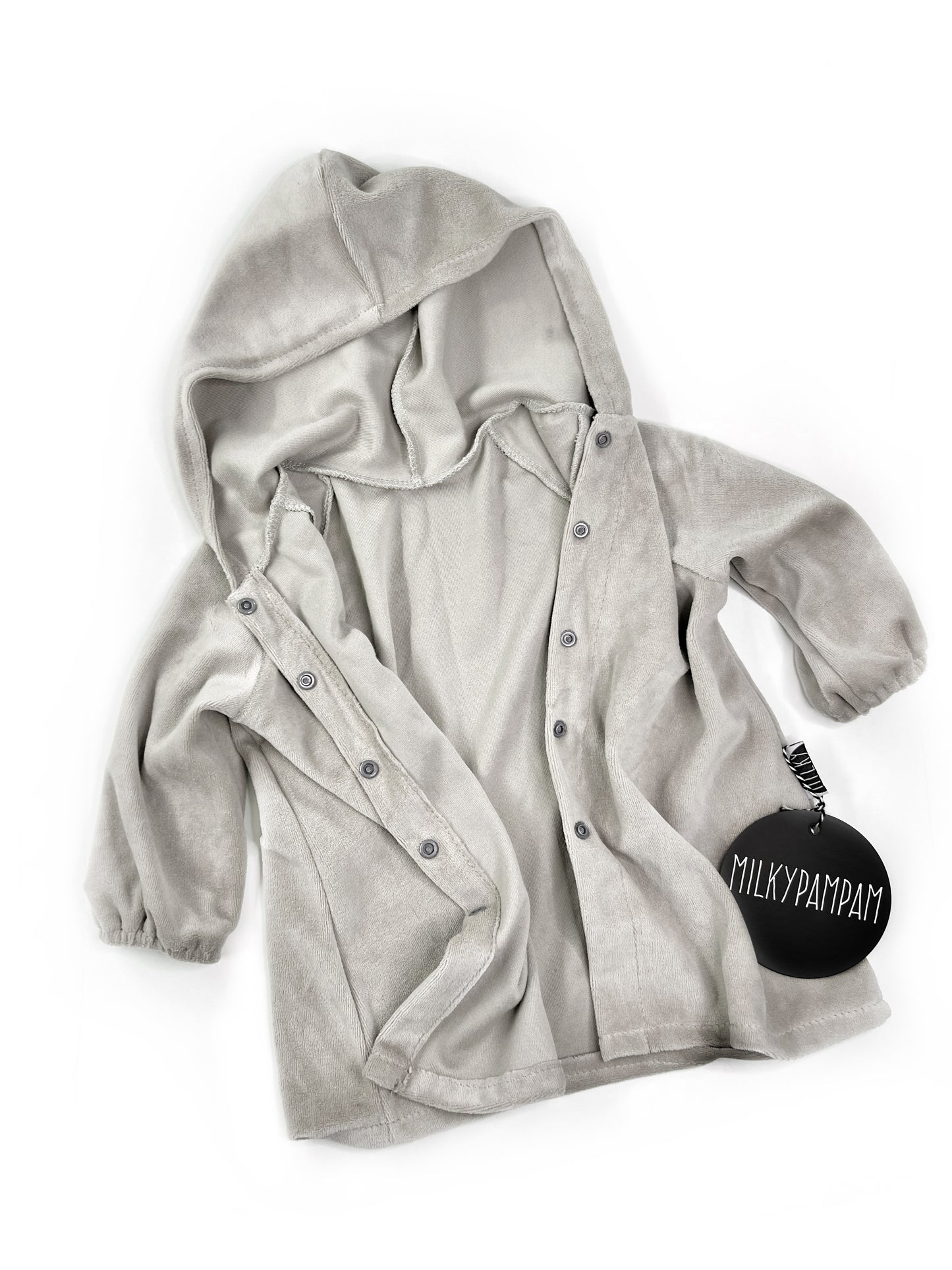 Hoodie Cardigan Sand Velvet