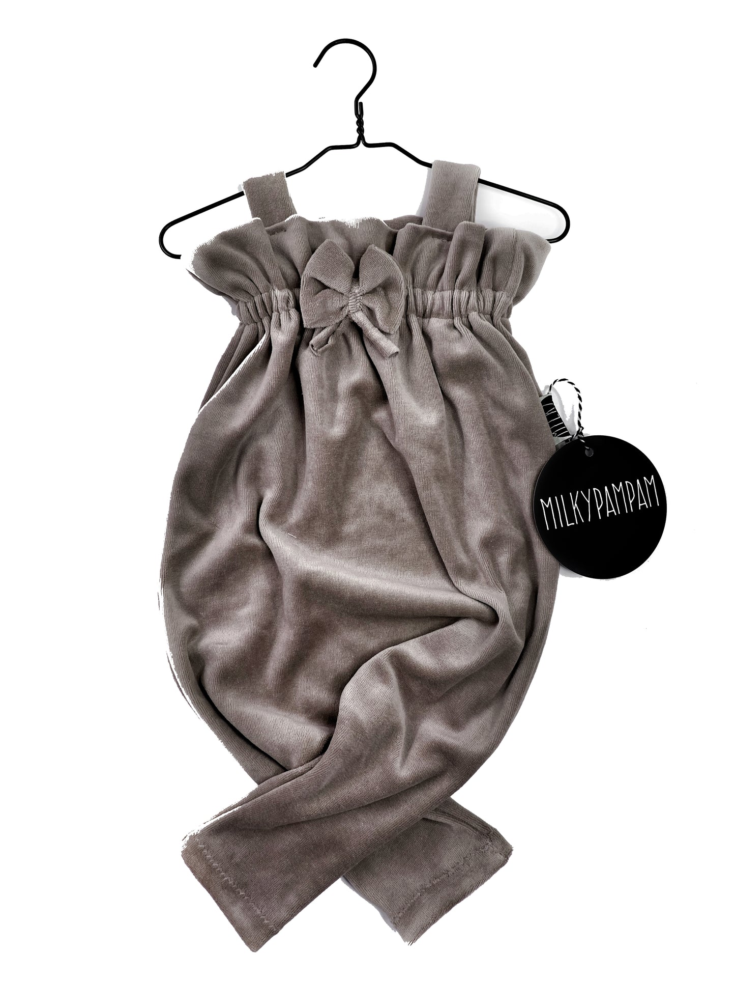 Paperbag Suit Taupe Velvet