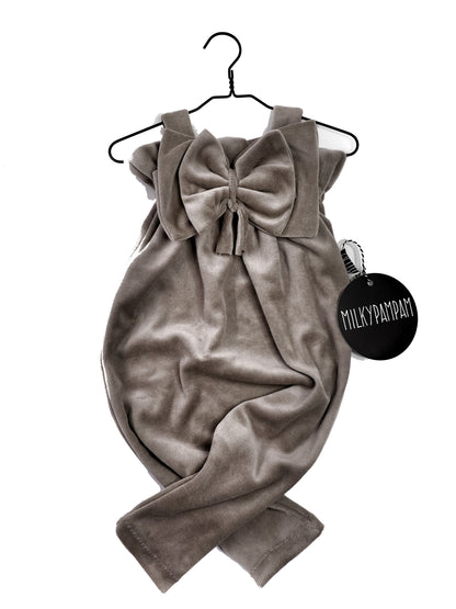 Paperbag Suit Taupe Velvet