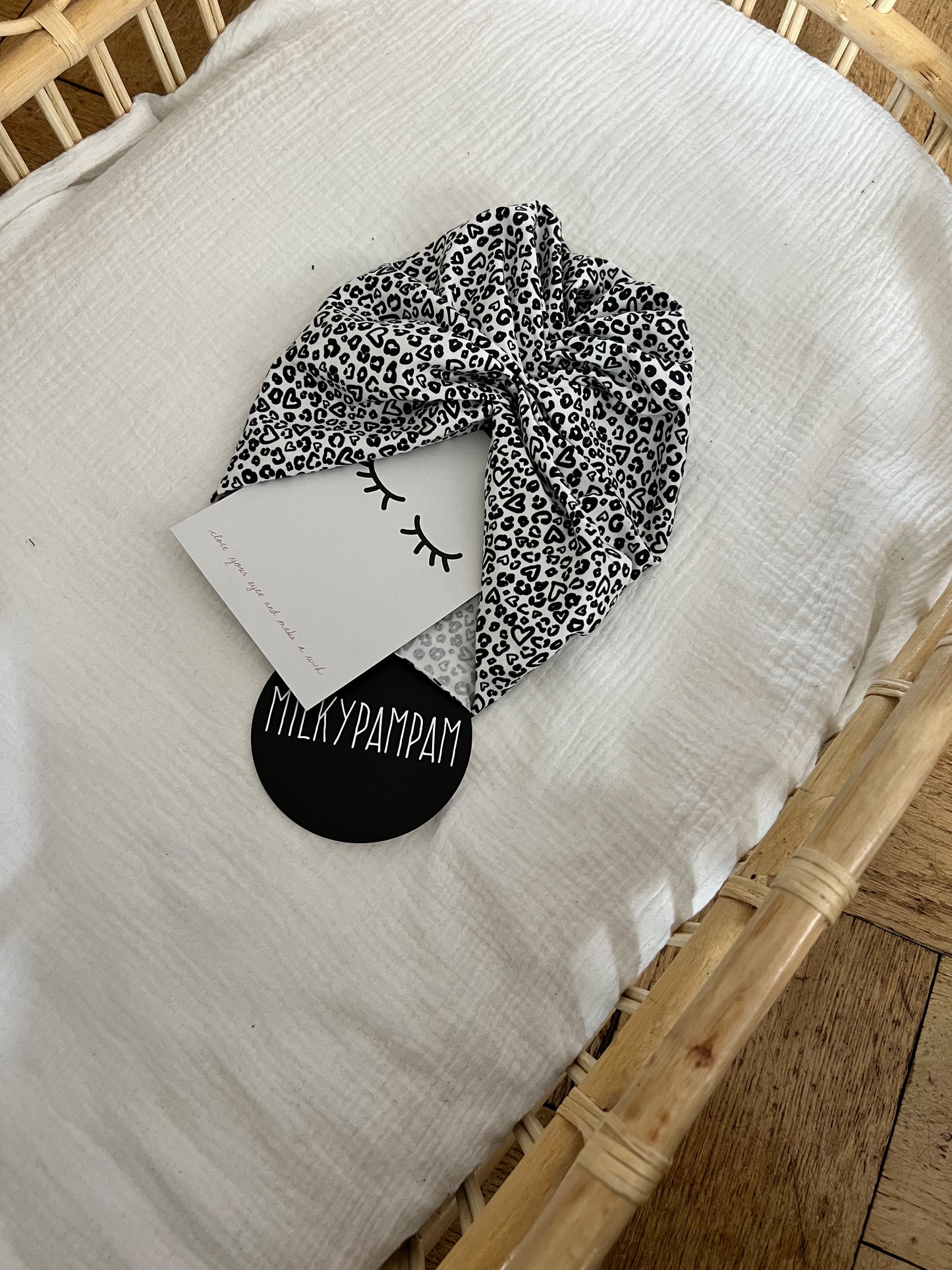 Size 1 40-45 cm  Sofortverkauf  Turban Minimal  Leopard Heart