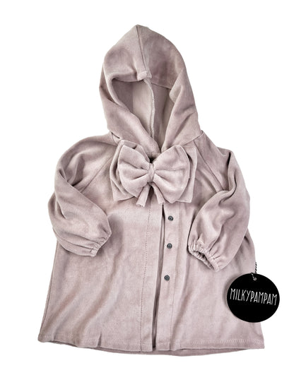 Hoodie Cardigan Nude Velvet