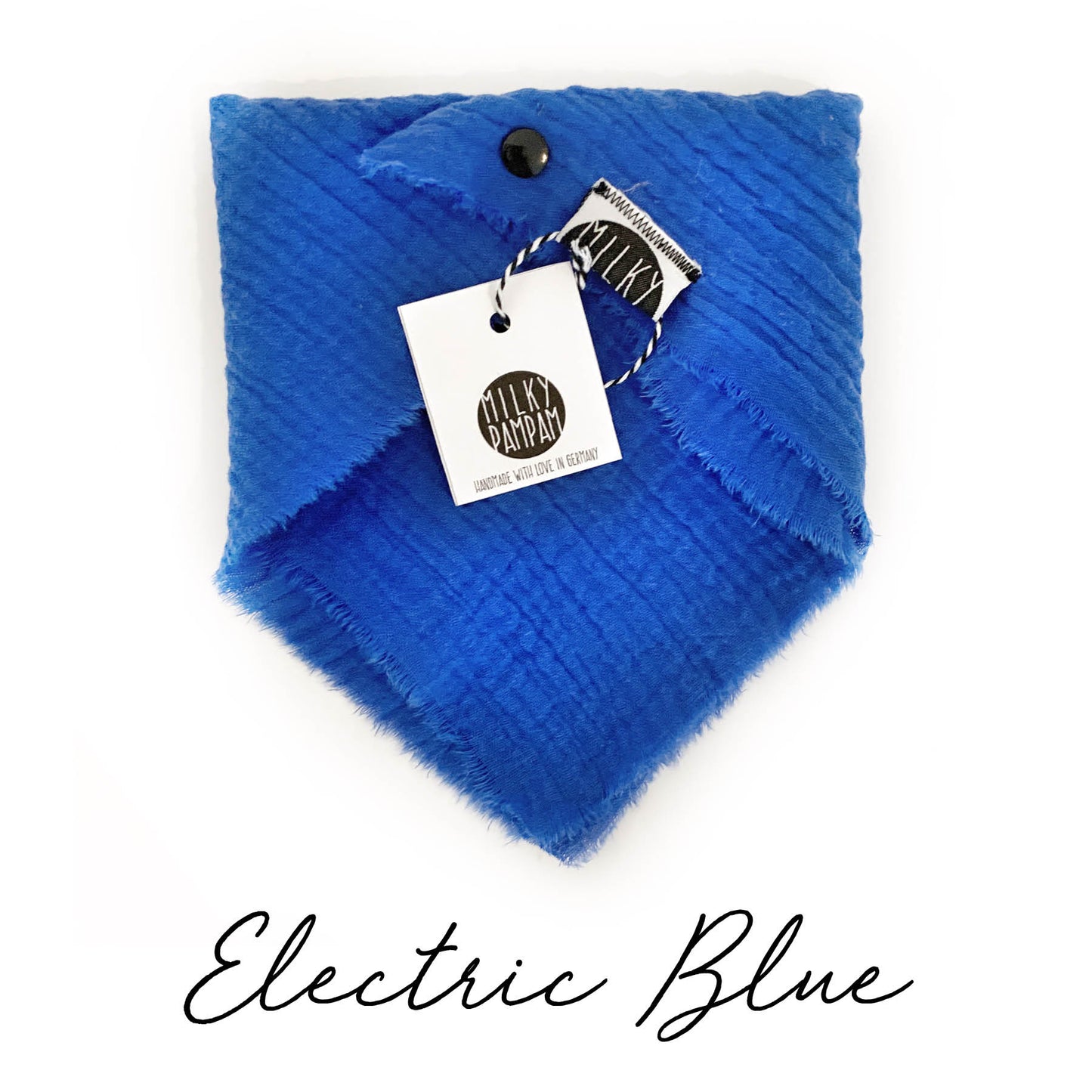 Sofortverkauf  Halstuch Simple Bib Musselin Open Edge Electric Blue