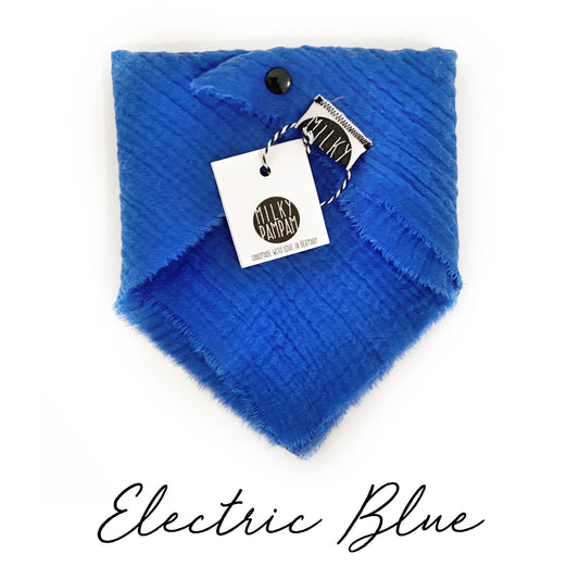 Sofortverkauf  Halstuch Simple Bib Musselin Open Edge Electric Blue