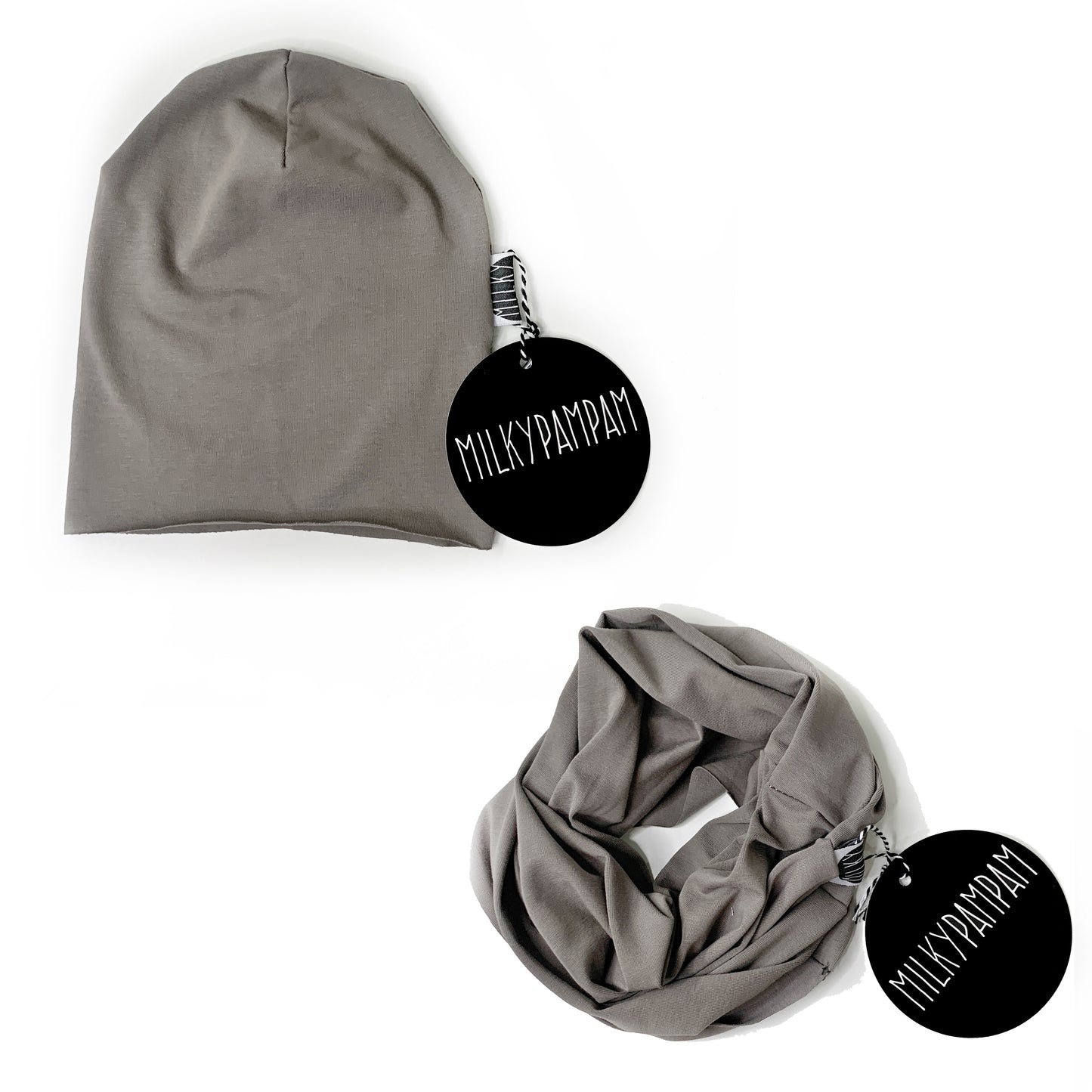 Beanie / loop jersey taupe