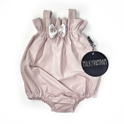 Paperbag Play Suit Nude + Happy Rainbow