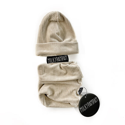 Beanie winter corduroy sand