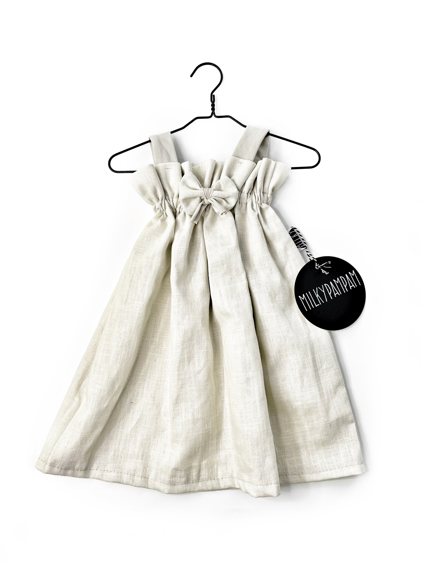 Paperbag Dress Cream Linen