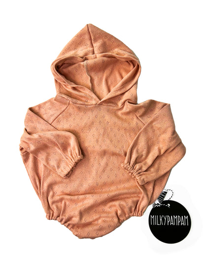 Puffy Hoodie Body & Sweater Pointelle Apricot