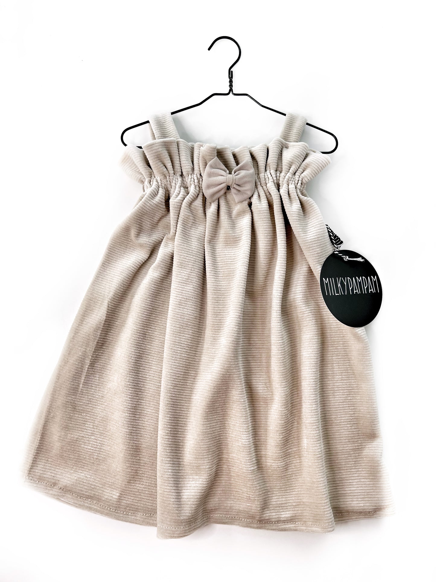 Paperbag Dress Cord Sand