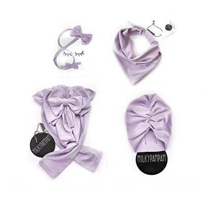 Baby Girl Paperbag Pants Set Lilac