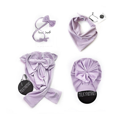 Baby Girl Paperbag Pants Set Lilac