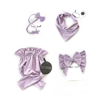 Baby Girl Paperbag Pants Set Lilac