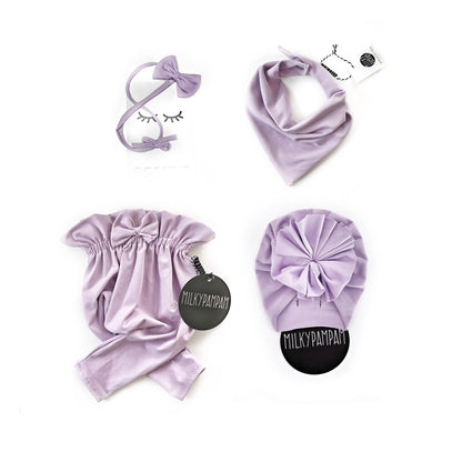 Baby Girl Paperbag Pants Set Lilac