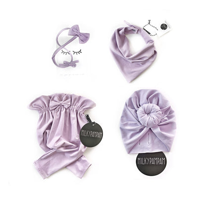 Baby Girl Paperbag Pants Set Lilac