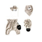 Baby Girl Paperbag Pants Set Sand French Terry